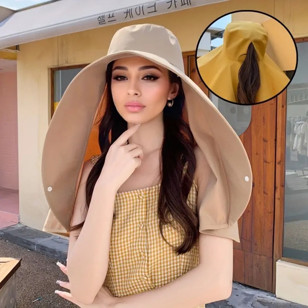 1pc Wide Brim Shawl Sun
Protection Sun Hat Elegant. Brand new Only Yellow left - Picture 7 of 7